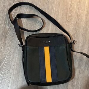 Coach Black, Green, & Yellow Messenger Bag